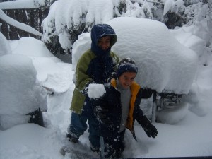 At least the boys are enjoying the snow!